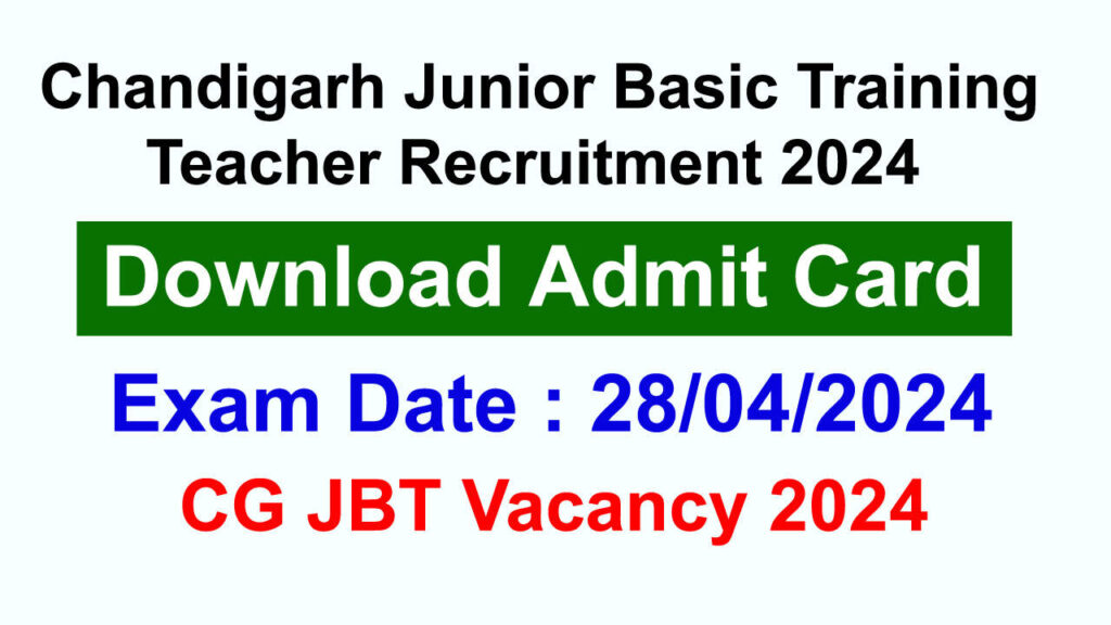 Chandigarh Junior Basic Training Recruitment 2024